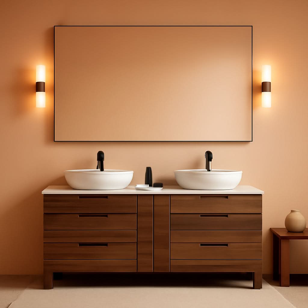 30x60 Inch Black Rectangle Wall Mounted Bathroom Mirror