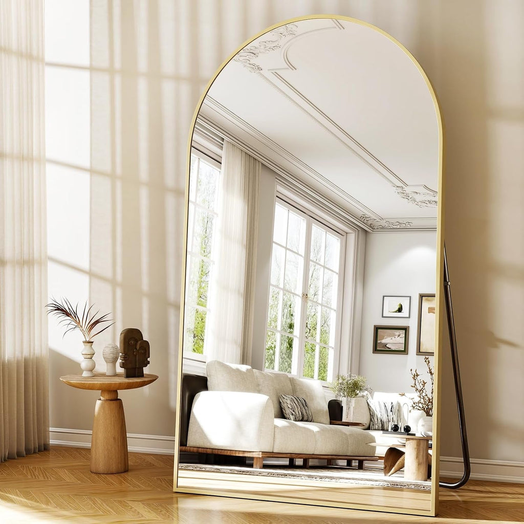 Arched Freestanding Full Length Mirror 46x76 GoldFinish