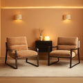 Khaki Chenille Upholstered Accent Chair Bundle Set