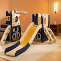 Toddler Playhouse With Slide Freestanding Blue Yellow