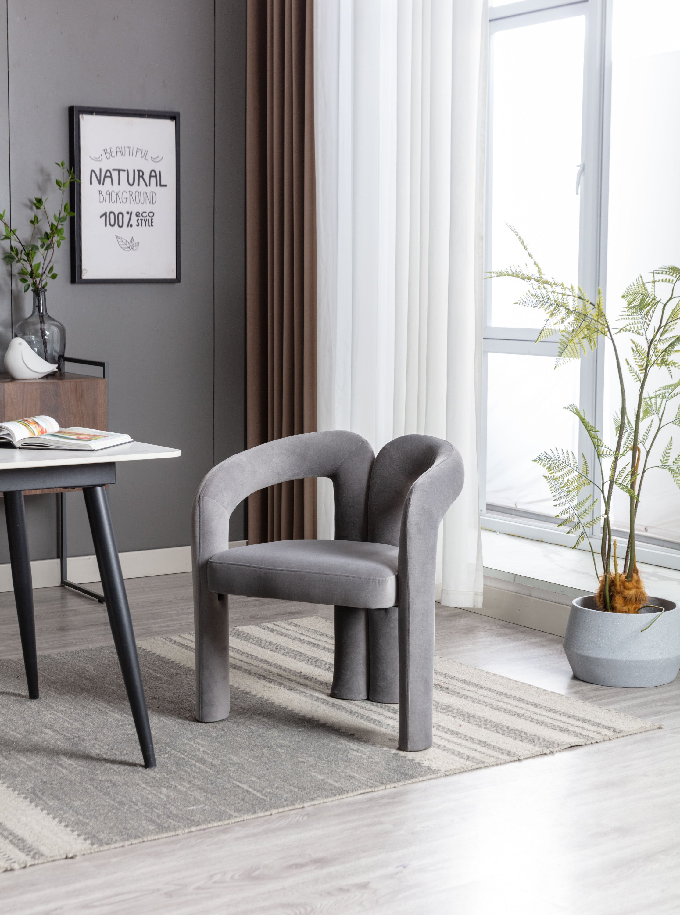 Set of 2 Contemporary Upholstered Accent Chair