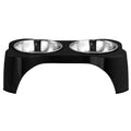 Gibson Home Bow Wow Meow 3 Piece Elevated Pet Bowl Dinner Set in Black