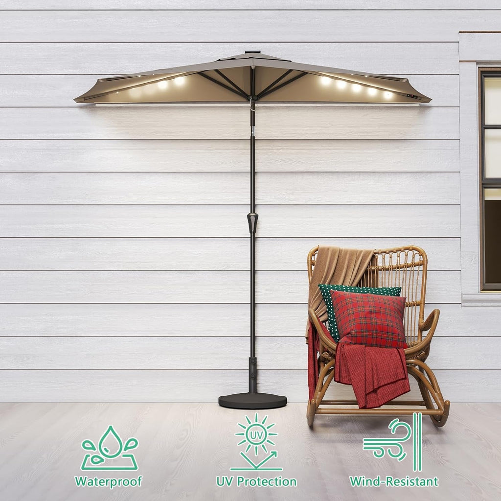 Ultra Premium 9ft Outdoor Tilting Umbrella With LED