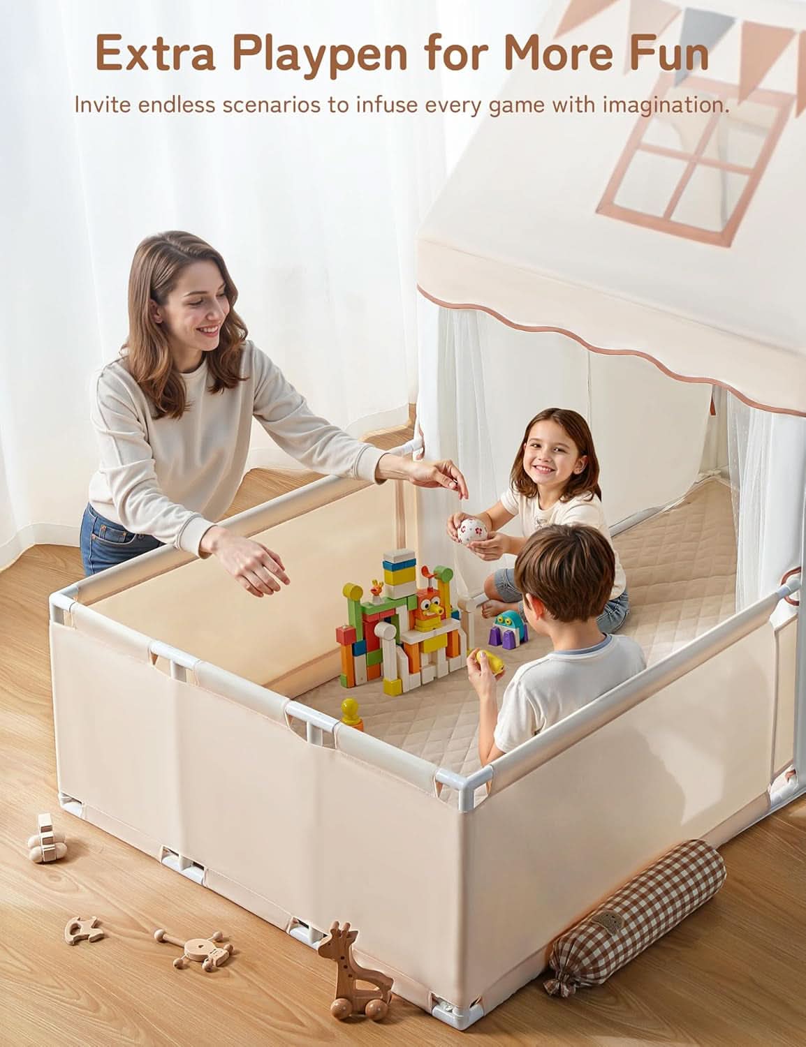 Kids Large Indoor Outdoor Play Tent Enclosure With Lights