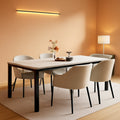 78 Inches Marble Industrial Rectangular Dining Table