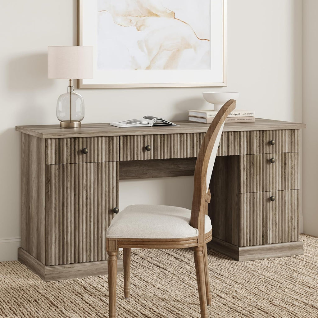 60Inch Fluted Executive Desk With Integrated USB Port