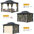 10x12ft Exterior Gazebo With Galvanized Steel Roof