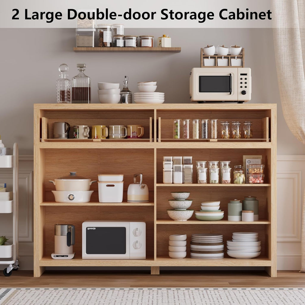 55Inch Wide Fluted Sideboard Buffet Cabinet Storage