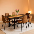 71 Inch Weathered Brown Premium Rustic Dining Table Set