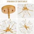 Luxurious Gold Finish 12 Light Sputnik Pendant Light