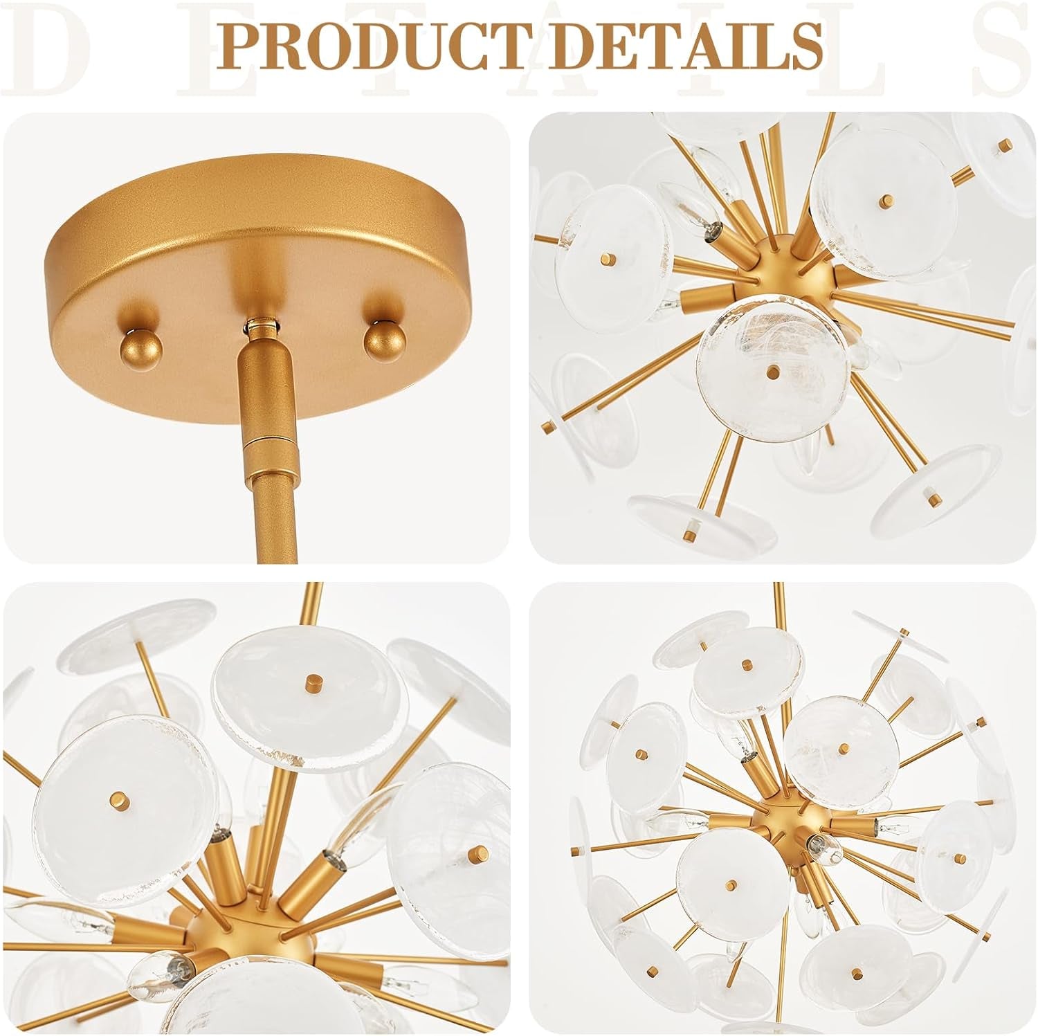 Luxurious Gold Finish 12 Light Sputnik Pendant Light