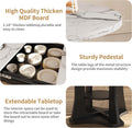 Extendable Dining Table 43 To 59 White Faux Marble Oval