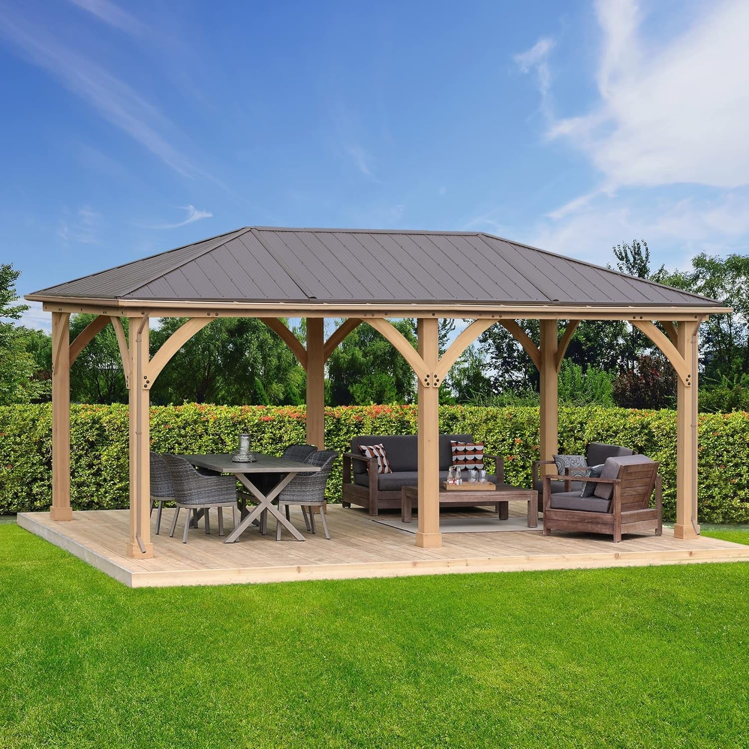 12x20 Meridian Gazebo Rain Gutter System Weatherproof