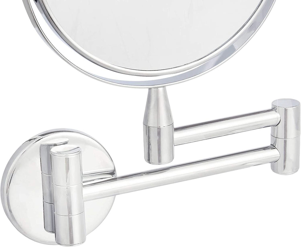 Wall Mounted Mirror 1X 5X Magnification Polished Chrome
