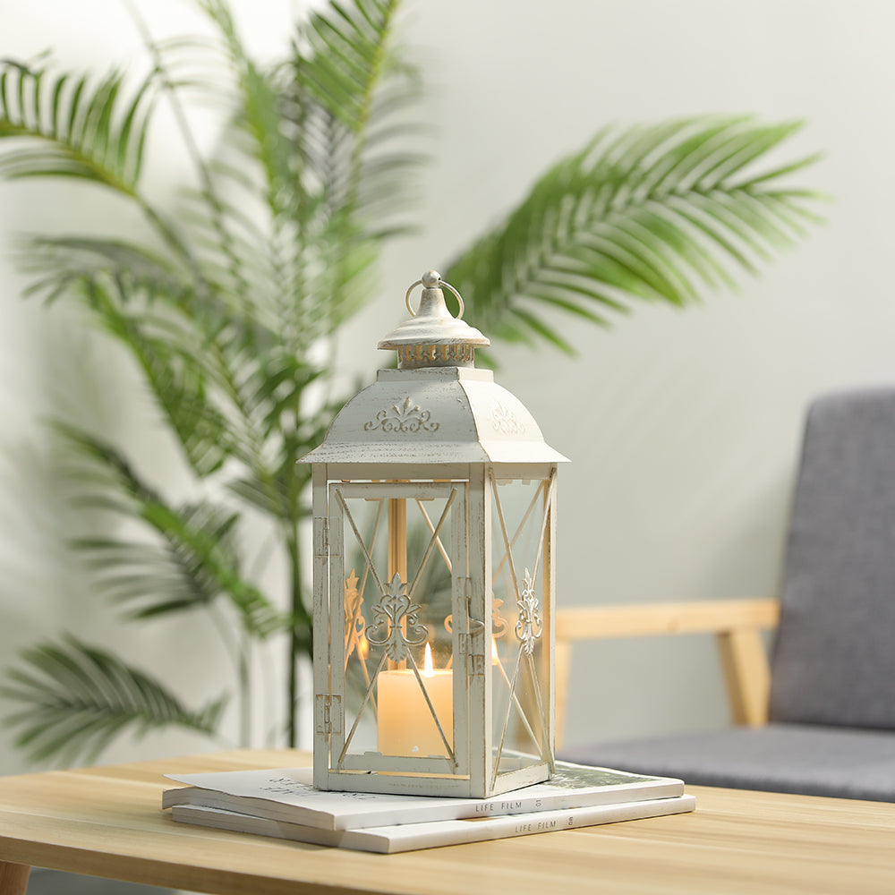 13.5'' Vintage Metal High Decorative Hanging Lantern Candle Holder