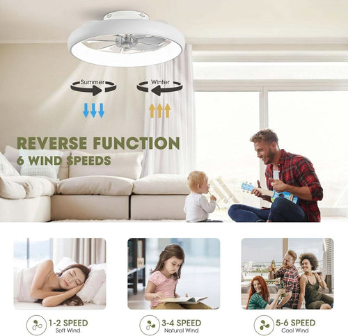 20 Inch Flush Mount Ceiling Fan With Smart Control