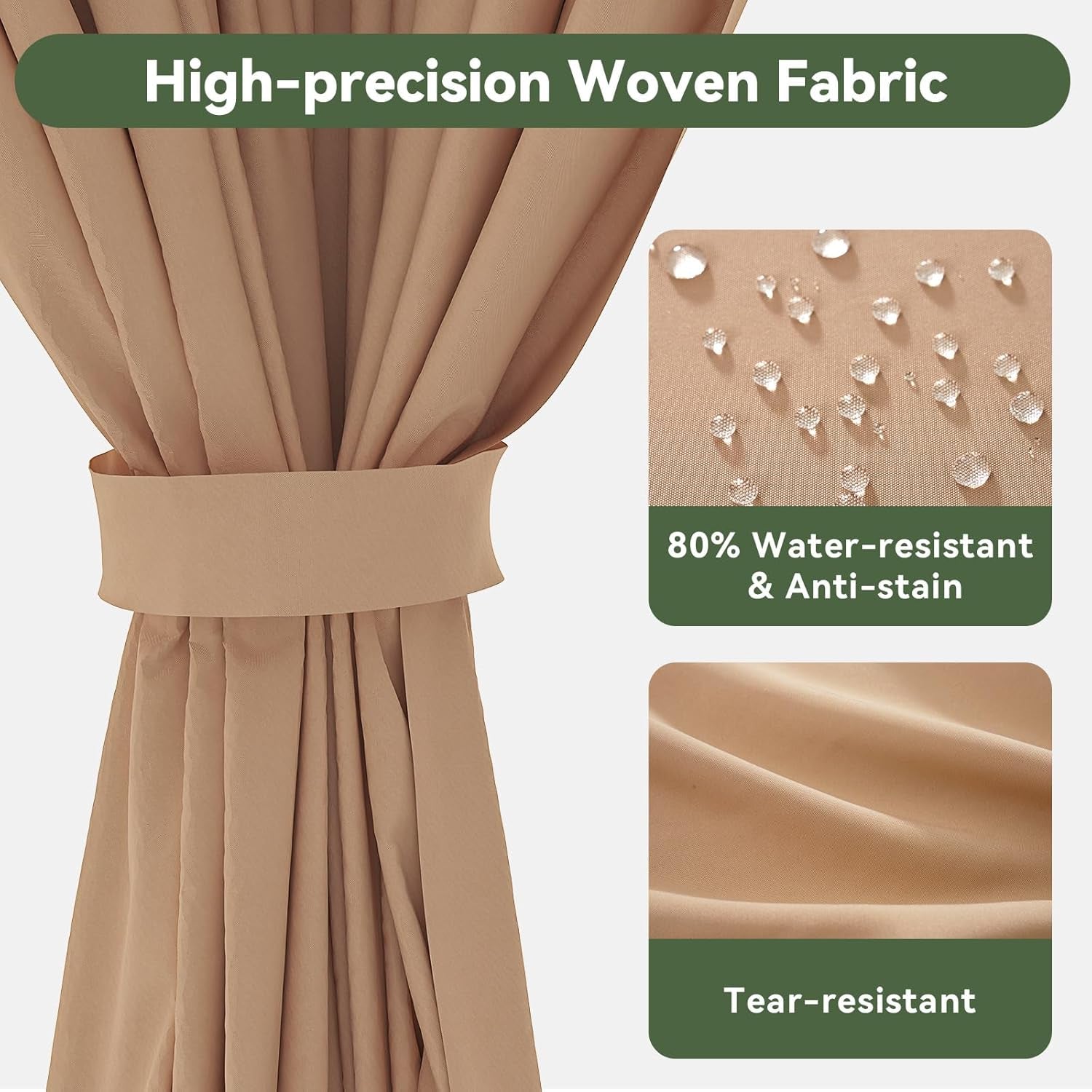 10x12 Chestnut Gazebo Mosquito Netting Outdoor Backyard