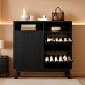 Matte Black UltraSlim Shoe Storage Cabinet Drawers