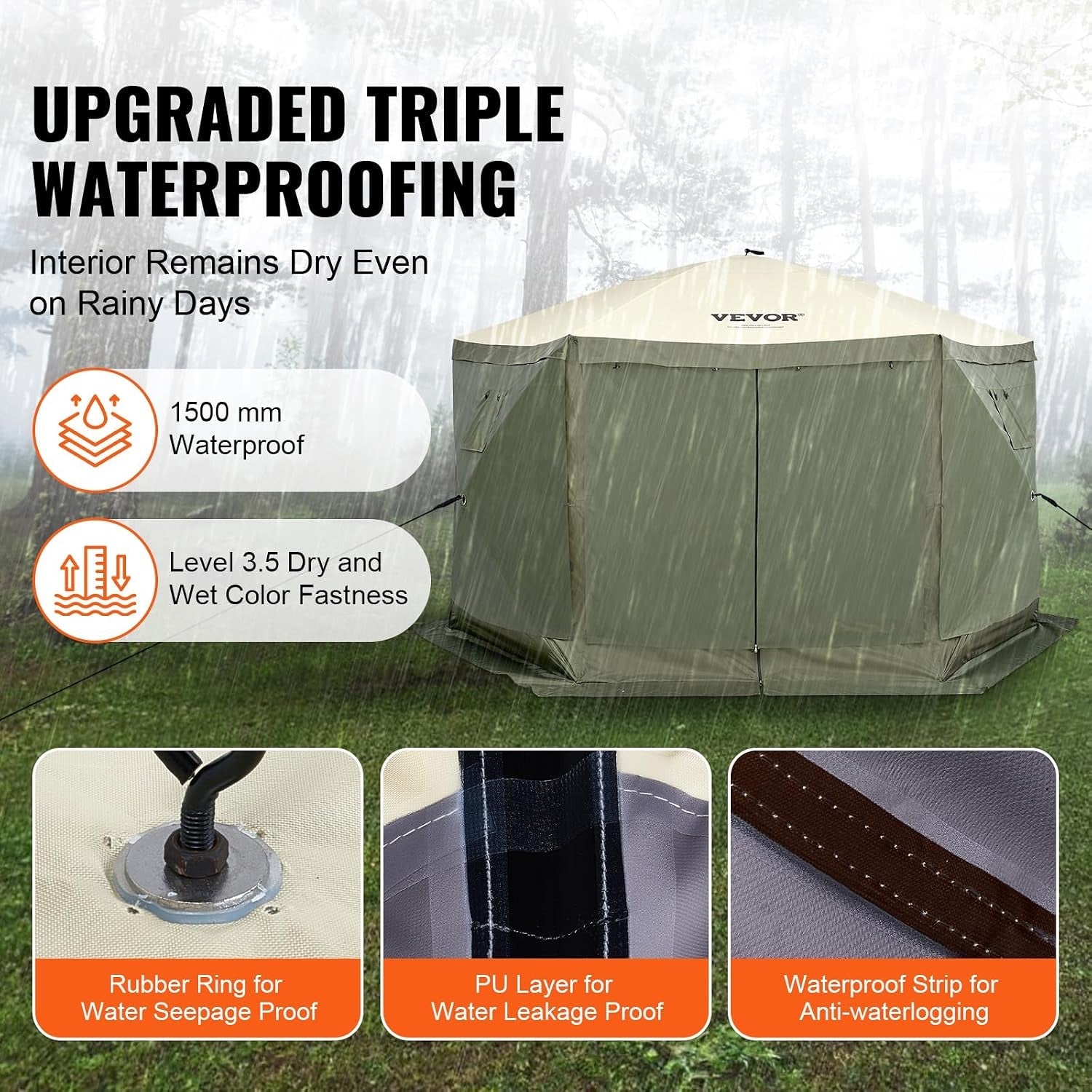 12x12 Ft Weatherproof Gazebo With Mosquito Netting