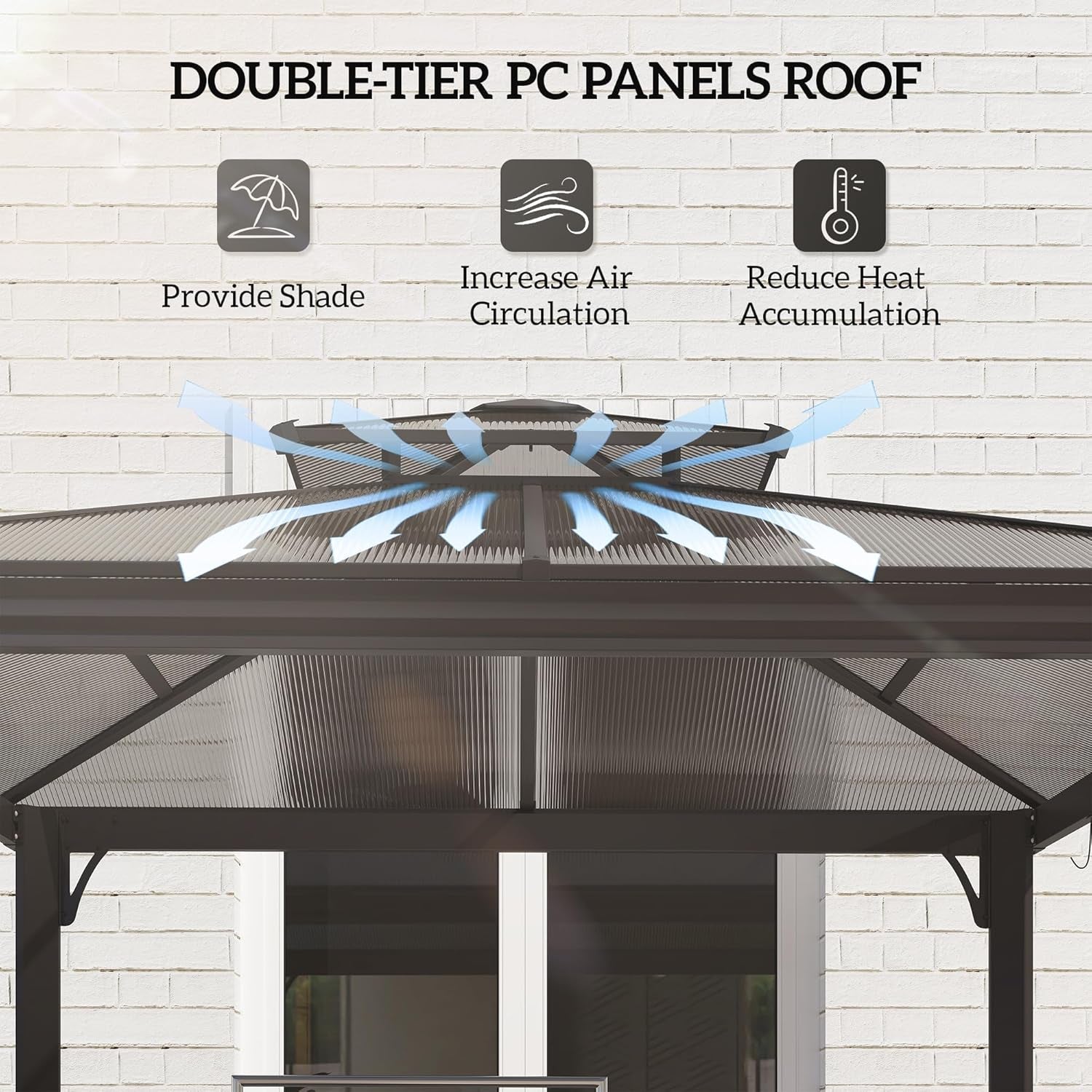 9x5 Ft Grill Gazebo Polycarbonate Roof Uvprotection