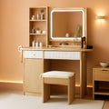 Makeup Vanity Desk With Illuminated Mirror Drawers