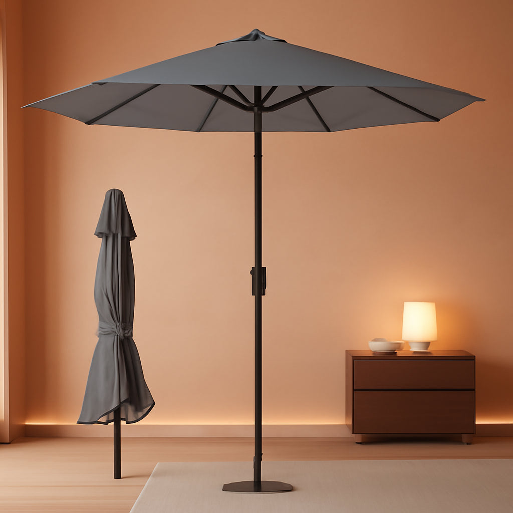10Ft Patio Umbrella Weather Resistant Fiber glass Ribs Tilt
