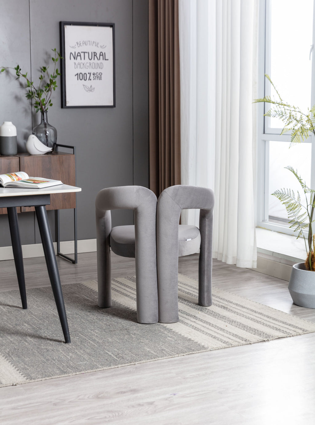 Set of 2 Contemporary Upholstered Accent Chair