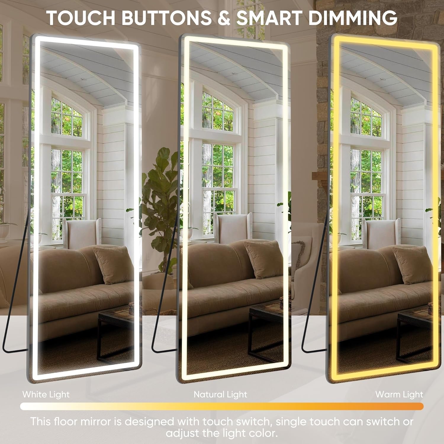 LED Full Length Mirror 71x32 in High Quality Dimmable