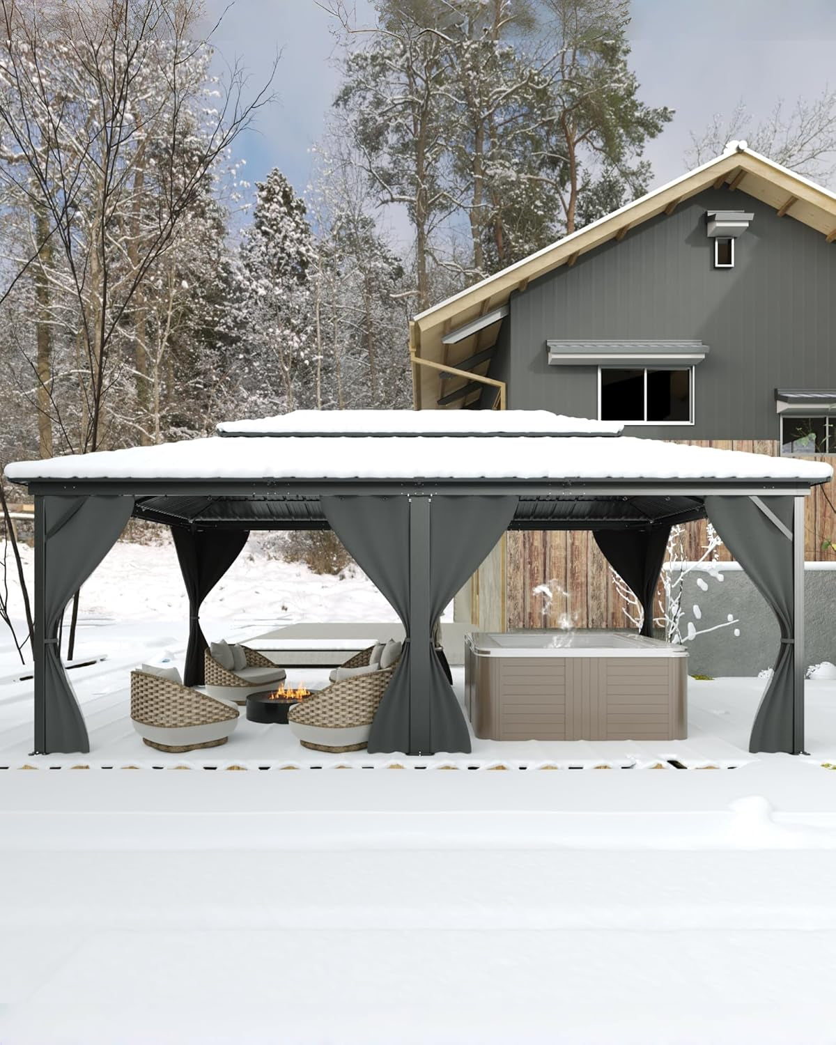 Hardtop Gazebo 12X20Ft Weatherproof Patio Outdoor Roof