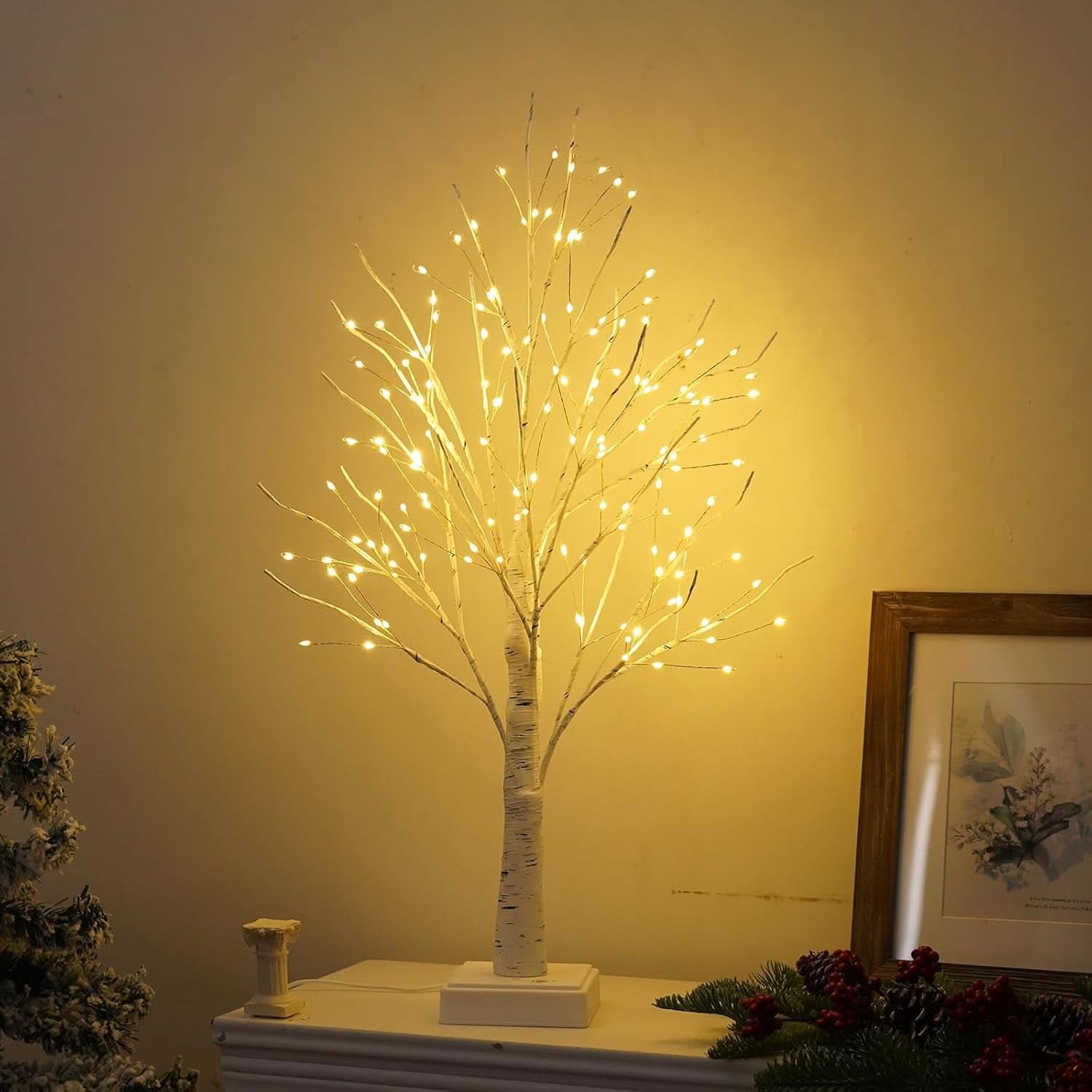 Warm White Birchwood LED 144 Lumine scence Table top