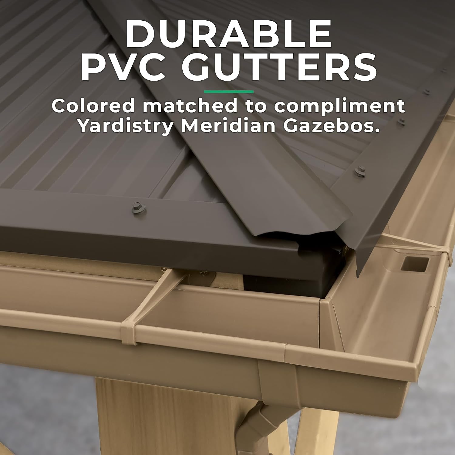 12x20 Meridian Gazebo Rain Gutter System Weatherproof
