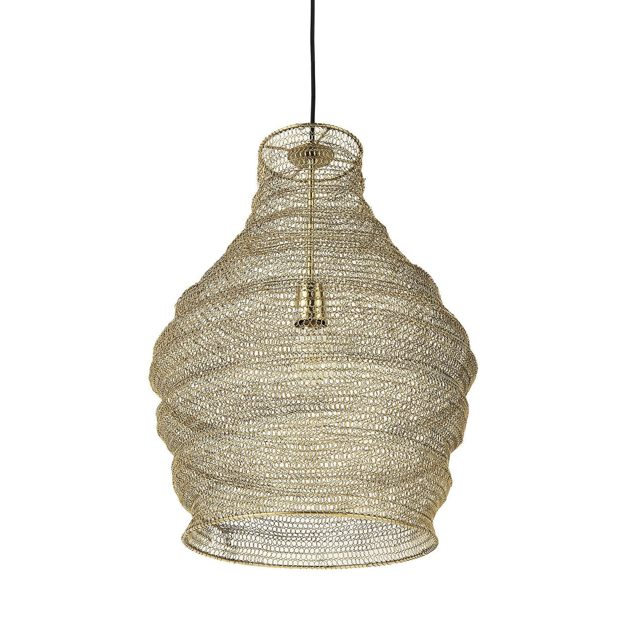 Gold Metal Wire Mesh Hanging Pendant Light