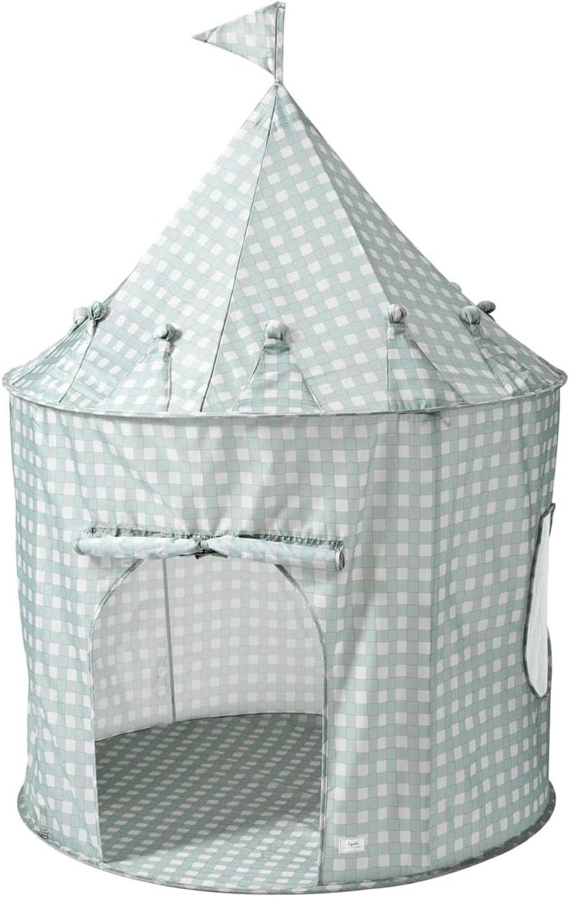 Kids Play Tent Blue Gingham Environmentally Friendly Fabric