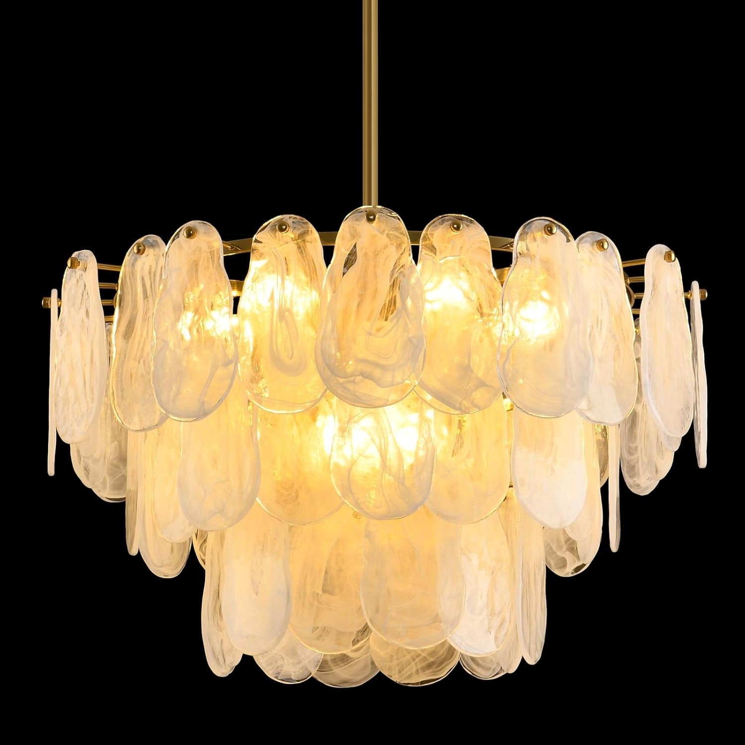 Gold Crystal Glass Chandelier 23.6 Inches Lighting