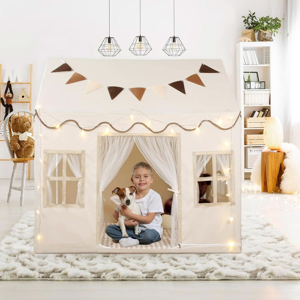 Cream Kids Play Tent Large 50 Inches Wide By34 Deep Indoor Outdoor
