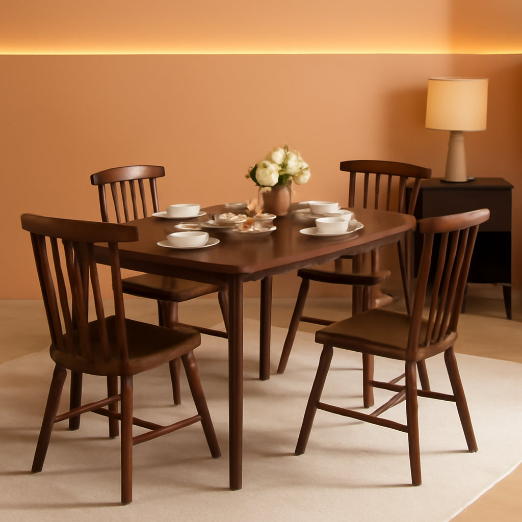 Walnut Bamboo Rectangular Modern Minimalist Dining Table