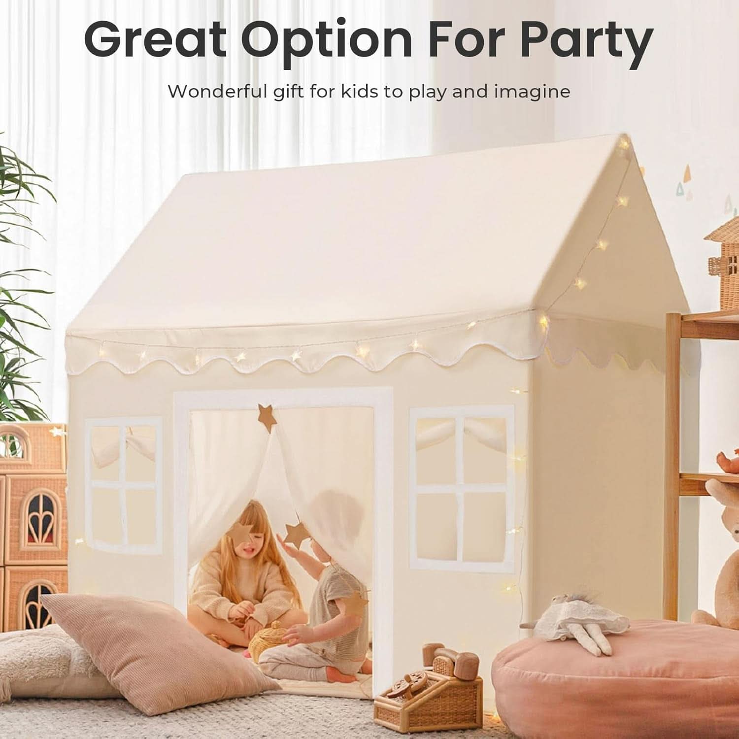 52-Inch Kids Play Tent Padded Mat LED Illuminated Pro