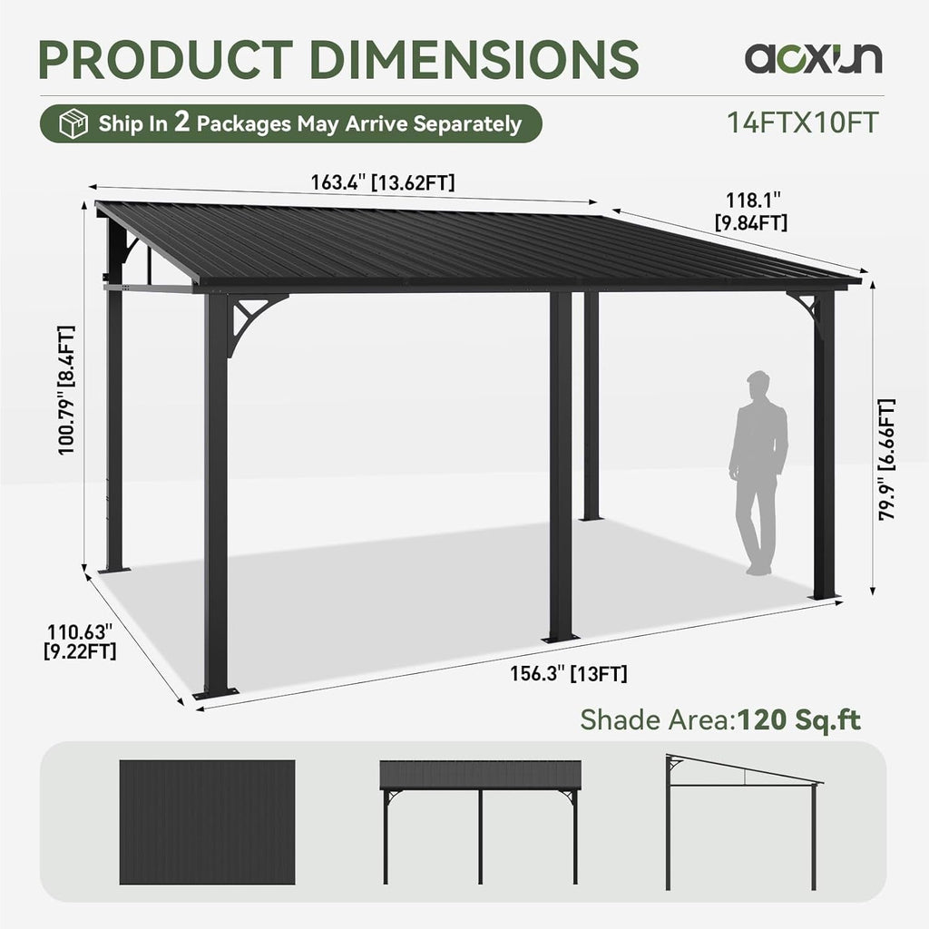 Black 10x14 Gazebo For Outdoor Patio Renovations And Upgrades