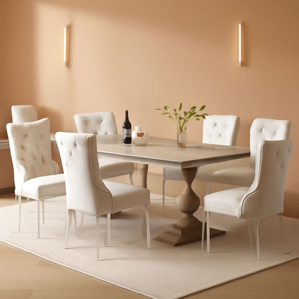 Velvet Tufted Dining Chairs Set of 4 with Acrylic Legs