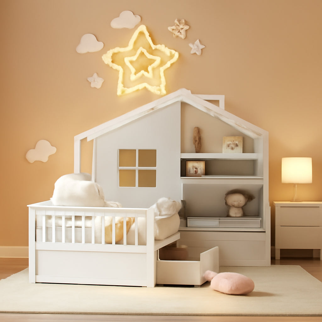 White Kids Twin Montessori Platform Bed Frame Collection