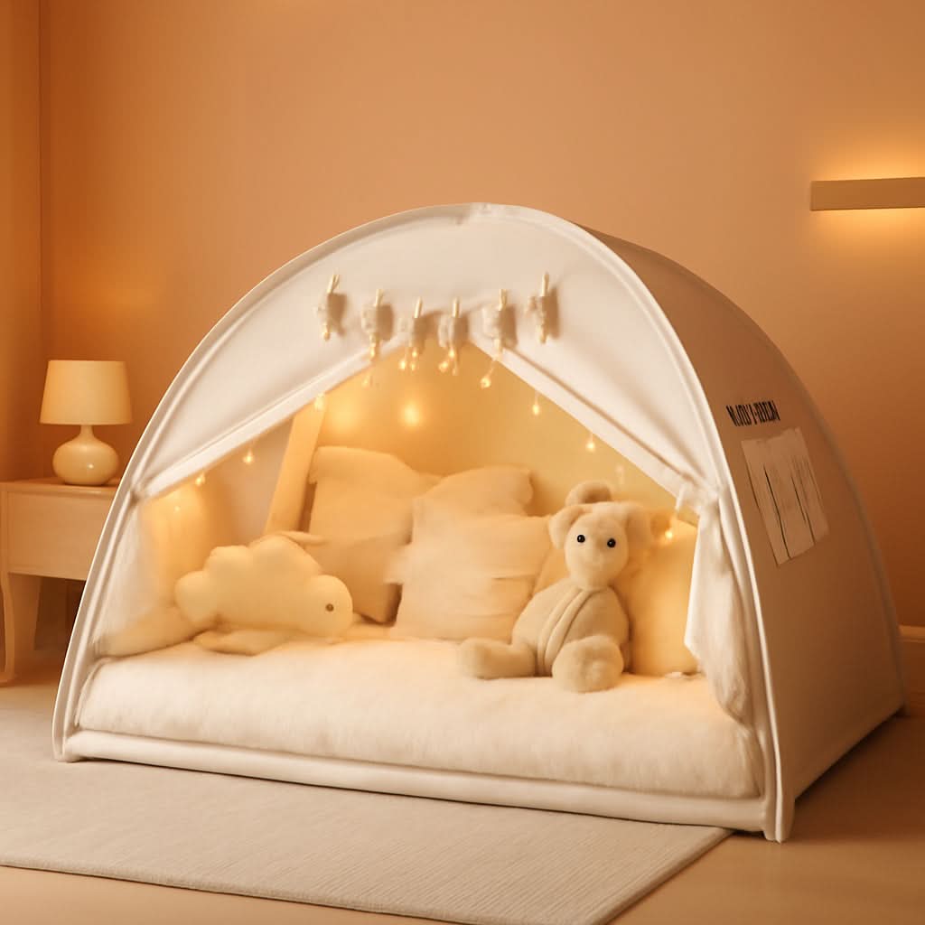 Twin Bed Tent For Kids Ultra Privacy Canopy Star Lights