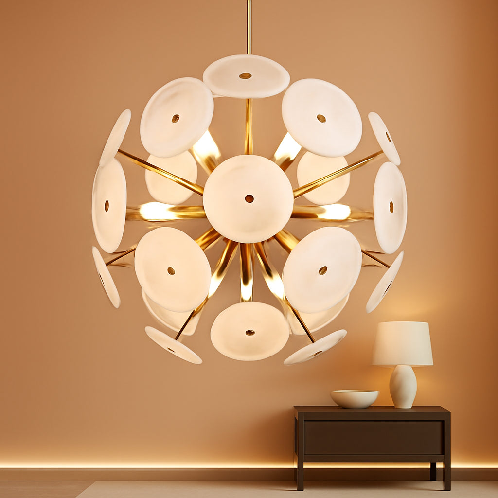 Luxurious Gold Finish 12 Light Sputnik Pendant Light