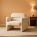 LuxuriousAndComfortable Lambswool Fabric Accent Chair With Arms