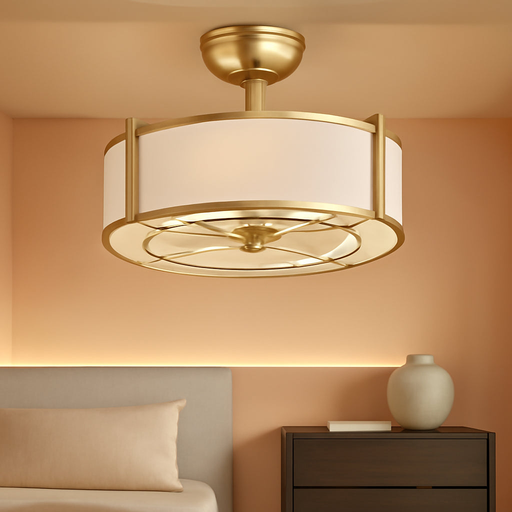 Gold Twenty Inch Boho Iridescent Crystal Ceiling Fan