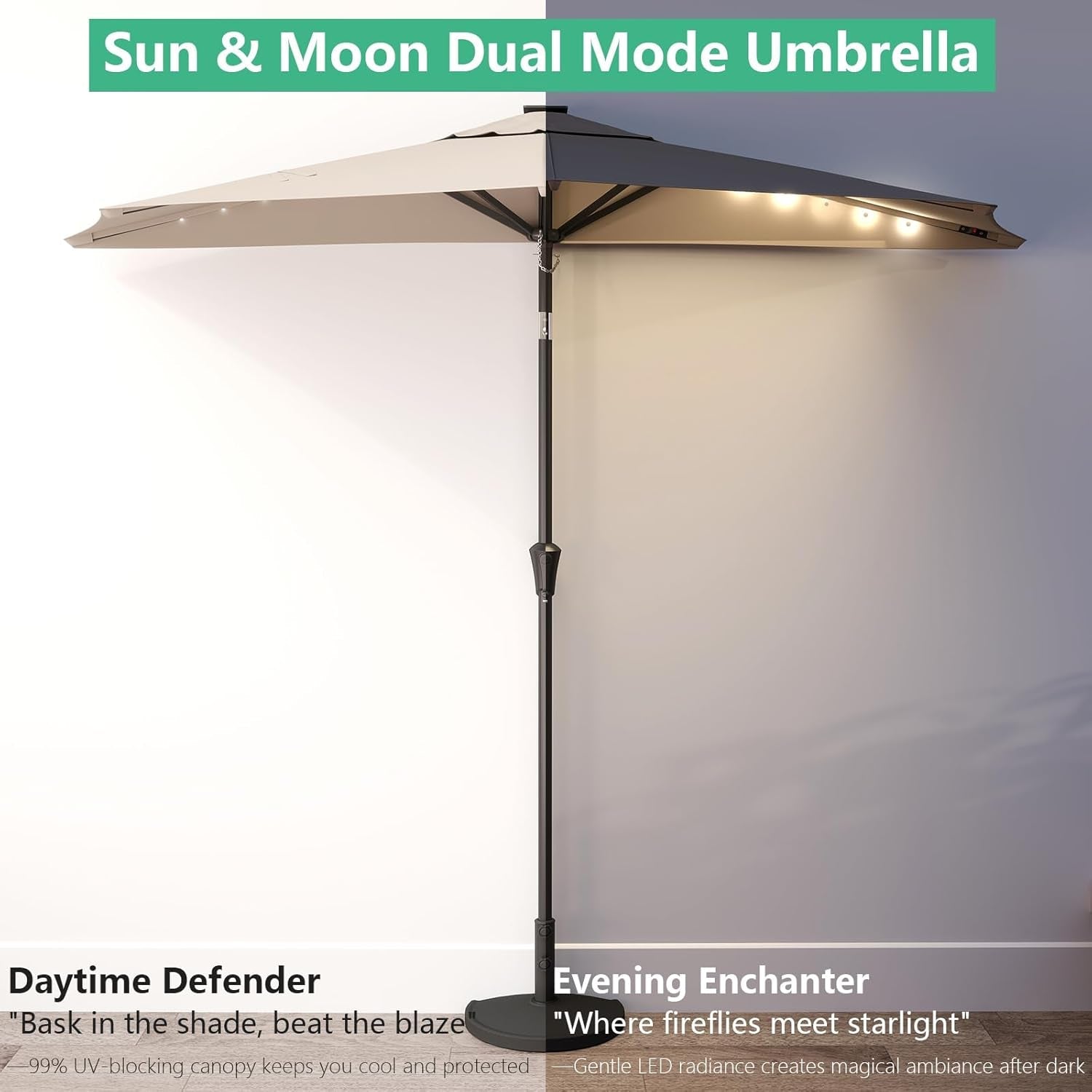Ultra Premium 9ft Outdoor Tilting Umbrella With LED