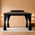 12x20Ft Gazebo Grey Polycarbonate Hardtop Weatherproof