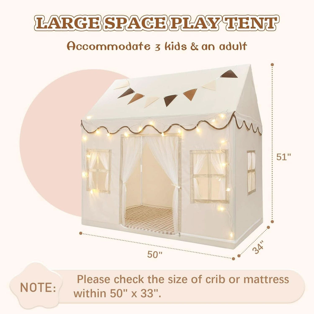Cream Kids Play Tent Large 50 Inches Wide By34 Deep Indoor Outdoor