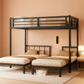 Triple Bunk Bed For Kids Metal Twin Over Twin Black