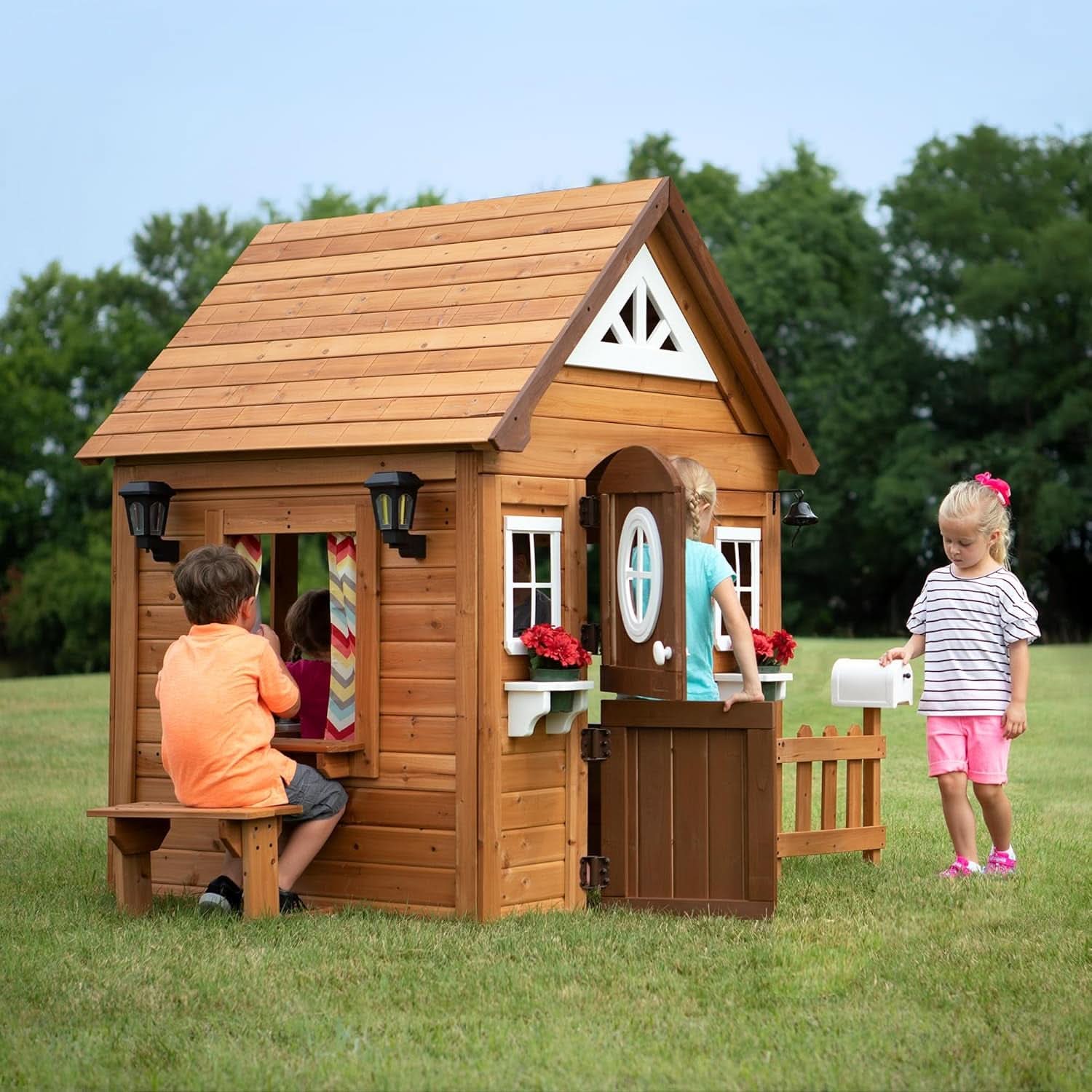 Cedar Wood Kids Outdoor Playhouse Kitchen Accessories