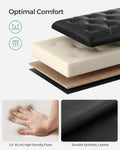 Executive Black Leather Storage Ottoman Bench 46 Inches